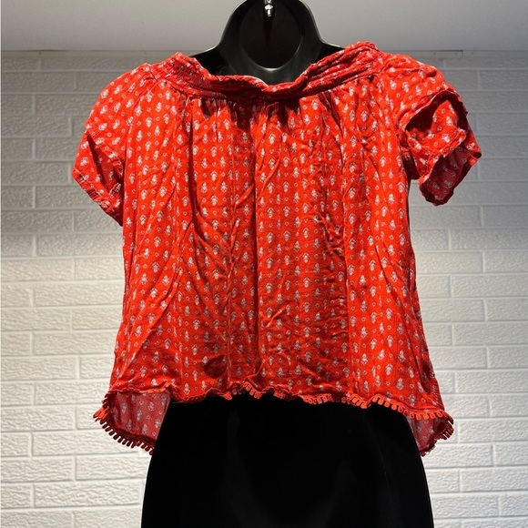 Rewind Red Patterned Blouse - Picture 2 of 3